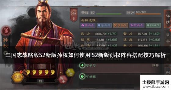 三国志战略版S2新版孙权如何使用 S2新版孙权阵容搭配技巧解析