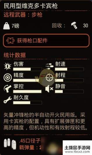 《腐烂国度2》民用型维克多卡宾枪属性分享