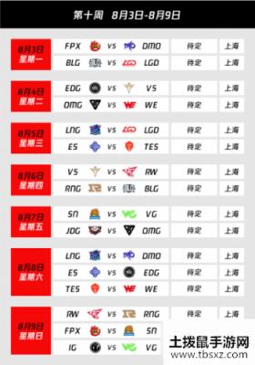 LPL2020夏季赛赛程一览