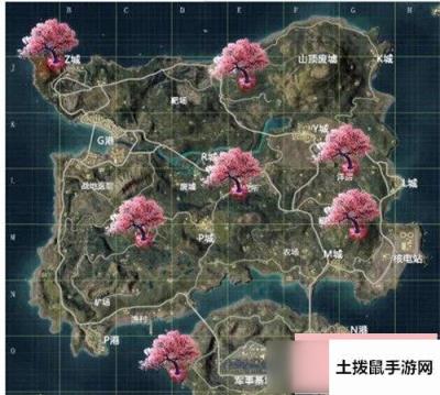 【和平精英】樱花树在什么地方情人节樱花树位置分布图一览